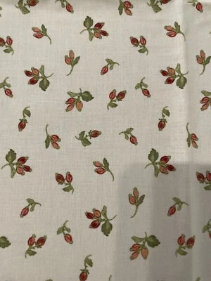 Connecting Threads Royal Tea Cotton Quilt Fabric Rosebuds French Vanilla .5 yds - Image 1 of 4