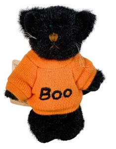 Boyds Bears Mini Message Cat Halloween 4" Trix Orange Sweater Boo 567028 Retired - Picture 1 of 5