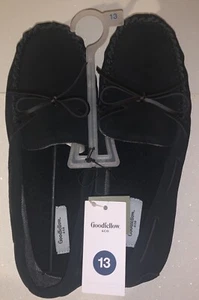 Goodfellow & Co Men's Topher Moccasin Black Faux Leather Slippers Size 13 NWT - Picture 1 of 4