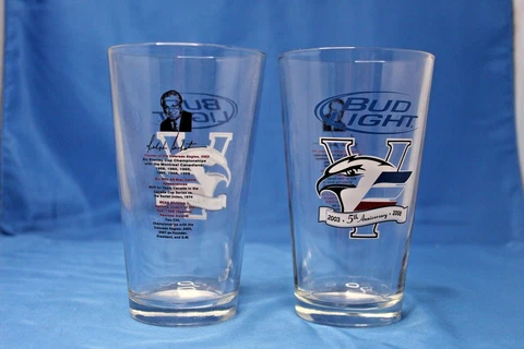 Bud Light Colorado Avalanche 2003 5th Anniversary 2008 Glasses Ralph Backstrom 2 Cover