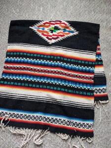 vintage SERAPE native american PONCHO mexican WOOL blanket boho INDIAN pullover