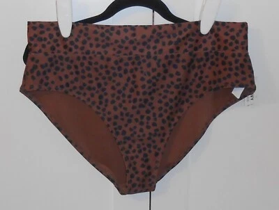 ANTIGUO BIKINI MUJER AZUL MARINO MARRÓN ESTAMPADO GUEPARDO H/W BANDAS - XXLLARGE Foto 1 de 3