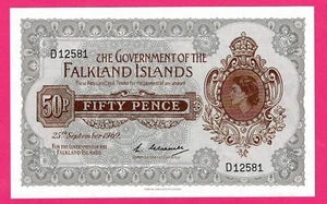 Falkland Islands 50 PENCE P-10 1969 Queen Elizabeth II UNC  (TK 17 842) - Picture 1 of 2