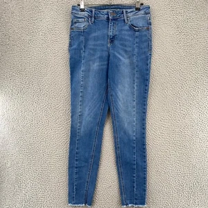 Old Navy Jeans Womens 6 Blue Rockstar Mid Rise Medium Wash Skinny Frayed Denim - Bild 1 von 11