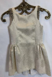 Brand NEW NWT ZOE LTD Gold & Cream Dress Hi Lo Style Size 7 $264 Orig Price!!! - Picture 1 of 7