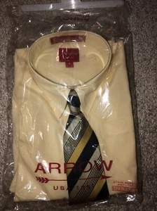 NWT! Arrow Boy's Dress Shirt w/Striped Tie Sz 5 NEW - Picture 1 of 4