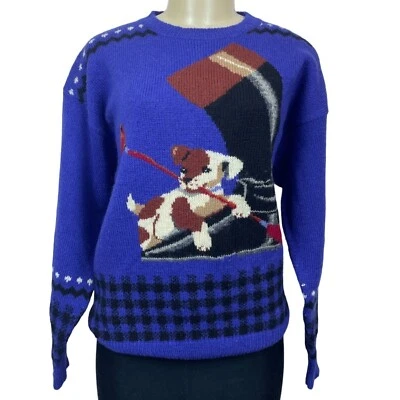 Винтажный спортивный женский шерстяной свитер Kristin Collection Royal Blue размер M - Изображение 1 из 4