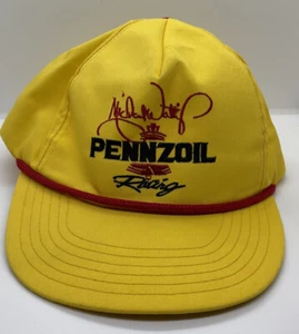 Vintage 1989 Michael Waltrip Pennzoil Racing Yellow Hat with Red String - Picture 1 of 2