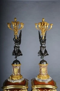 Pair Of 2 Victoria Candle Holders By Pierre-Philippe Thomire - Picture 1 of 24