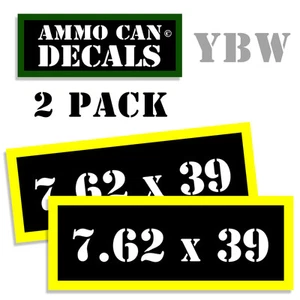 Decalcomanie Etichette Munizioni 7,62 X 39 Scatola Adesivi Decalcomanie - Confezione da 2 BLYW - Foto 1 di 2