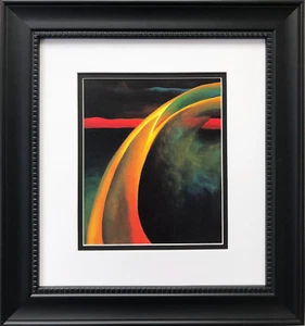 Georgia O'Keeffe "Red and Orange Streak" Abstract Art Print Custom Framed - Picture 1 of 3