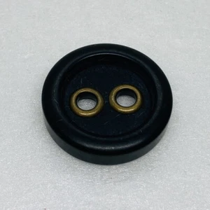 Vintage Wooden Black Big Button 33mm 2 Holes Jacket Coat Replacement Thick 22 - Picture 1 of 7