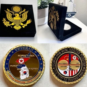 Korean War Veteran Challenge Coin With Special Velvet Case - Bild 1 von 3