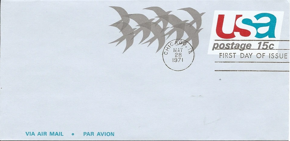 US SC # UC44 Birds In Flight Letter Sheet FDC. No Cachet - Image 1 of 1