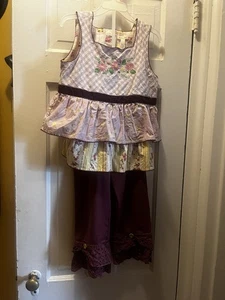 Matilda Jane Top Girls Shirt Size 10 Floral Ruffle Sleeveless - Picture 1 of 10