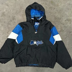 Vintage Orlando Magic Starter puffer jacket blue black nba 90s jacket MEDIUM - Picture 1 of 7