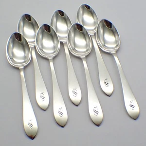 Pointed Antique Demitasse Spoons Set of 7 Dominick and Haff Sterling Mono S - Picture 1 of 4