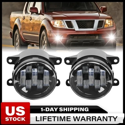 Par de luces antiniebla LED transparentes para parachoques delantero Nissan Frontier 2005-2019 Foto 1 de 4