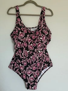 SWIMSUITS FOR ALL WOMEN'S ONE-PIECE SWIMSUIT. SIZE: 22 FLORAL PADDED WIDE STRAP - Picture 1 of 4