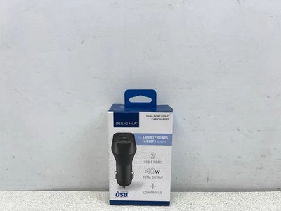 Insignia- 40W Dual USB-C Port Vehicle Charger - Black - - Image 1 of 3