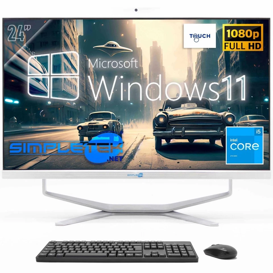 All In One Aio 24" Fhd Touchscreen I5 6Th Gen Win11 8Gb 120Gb Fisso Webcam 2K - Image 1 of 4