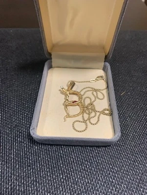 Stunning 14K Erte  CFA Alphabet "B" Diamond-Ruby Pendant(chain) Certificate - Image 1 of 4