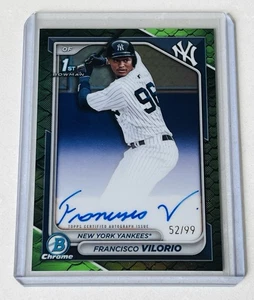 Bowman 2024 Cromo 1er Verde Reptiliano Automático Francisco Vilorio/99 🔥 Yankees - Imagen 1 de 2