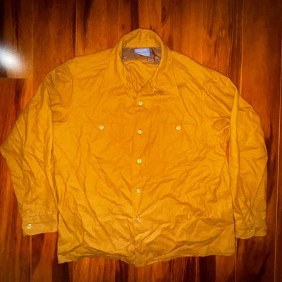 Camisa De Colección Años 60 70 Pendleton Lana XL EE. UU. Cuello Lazo Western Snap Mostaza Dorado Foto 1 de 4