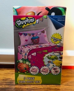 Shopkins Microfiber 3 Piece Kids Twin Bed Sheet Set - Picture 1 of 4