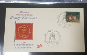 1965 queen elizabeth ll germany cover special postmark or chop BONN 1 - Picture 1 of 2