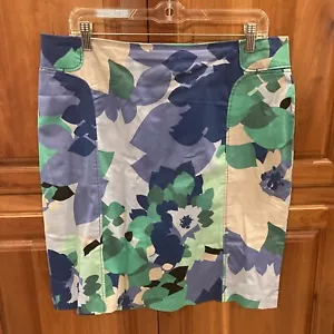 NEW YORK & COMPANY NY Co Stretch Damen Größe 12 gerader Bleistiftrock blau grün - Bild 1 von 24