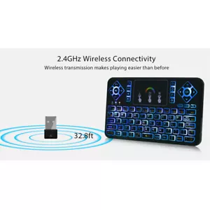 2.4GHz USB Q9 RPG Color Backlight Mini Wireless Keyboard+Touchpad Mousepad - Picture 1 of 12