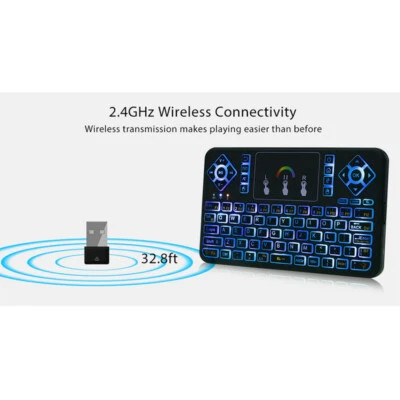 2.4GHz USB Q9 RPG Color Backlight Mini Wireless Keyboard+Touchpad Mousepad - Image 1 of 4