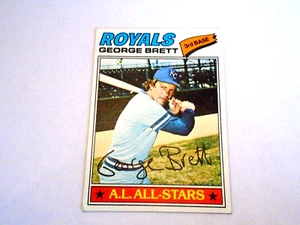 Tarjeta de béisbol 1977 Topps George Brett Kansas City Royals #580 patio - auténtica - Imagen 1 de 2
