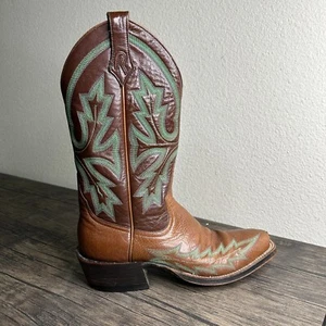 ROD PATRICK BOOTMAKERS Womens Western Cowboy Boots Two Tone Brown Green 7AA 3701 - Bild 1 von 13