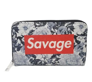 Cartera sin asas Savage Box Logo floral para mujer 6"X4" ¡Bonita! - Imagen 1 de 7