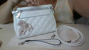 Liz Claiborne Wht Floral Quilted Crossbody Purse Wristlet Option New SPRING/SUMR - Picture 1 of 14