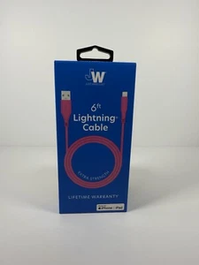 Just Wireless 6ft iPhone connector to USB-A PVC Cable for iPhone/iPad Dark Pink - Picture 1 of 2