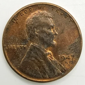 1947 S Lincoln Wheat Cent VF/XF You Grade It! RD/RB Rainbow Toned Penny EF - Picture 1 of 4