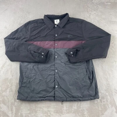 O’Neill Daybreak Jacket Men XL Black Grey ColorBlock Snap Up Windbreaker Beach Foto 1 de 4