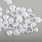 460Pcs Exquisite Flatback Half Round Pearl Love Heart Shaped Beads  Sewing Shoes