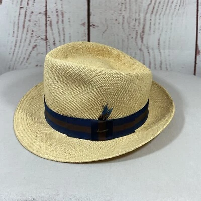 Nike Golf Straw Hat Vintage USA Genuine Panama Hat Handwoven Fedora Brim NWT - Image 1 of 4