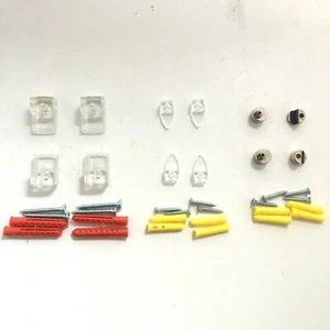 Kit de fijación colgante de pared y armario transparente y níquel sin marco espejo sin marco clip - Imagen 1 de 5