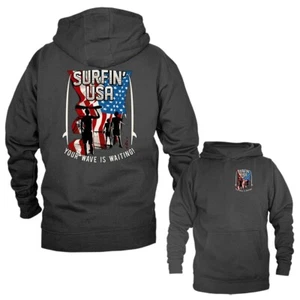USA California Republic Beach Surfers Surf Company Pullover Hoodie - Bild 1 von 10