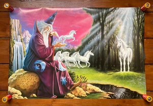 Unicorn Wizard By Robin Koni Poster 1990 Rare Vintage Poster Mystical - Picture 1 of 13