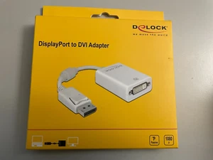 Delock Adapter DisplayPort 1.1 Stecker DVI Buchse Passiv weiß 61765 - Bild 1 von 2