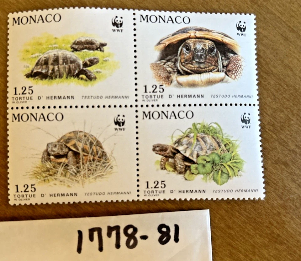 Stamps-MONACO, MNH, #1778-81  TESTUDO HERMANNI - SEE DESCRIPTION - Image 1 of 1