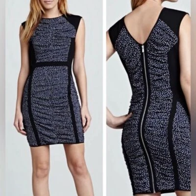 Rebecca Minkoff Madison Silk Ruched Polka Dot Dress - 2 - Image 1 of 4