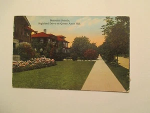 Seattle Washington Postcard Highland Drive on Queen Anne Hill 1915 WA WN - Picture 1 of 2