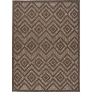 Nourison Versatile Indoor/Outdoor Brown 5' x 7' Area Rug Easy Cleaning Non - Picture 1 of 9